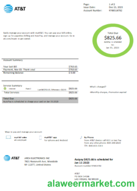 Texas AT&T easy to fill utility business bill SCR